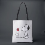 Tote Bag Peanuts | Snoopy & Woodstock Red & Black<br><div class="desc">Bring the timeless charm and heartfelt friendship of Peanuts' Snoopy and Woodstock into your life with this delightful collection, featuring their iconic red flower moment. This classic illustration captures Woodstock sweetly presenting a flower to his best pal, making every item in this collection a pure joy to own or gift!...</div>