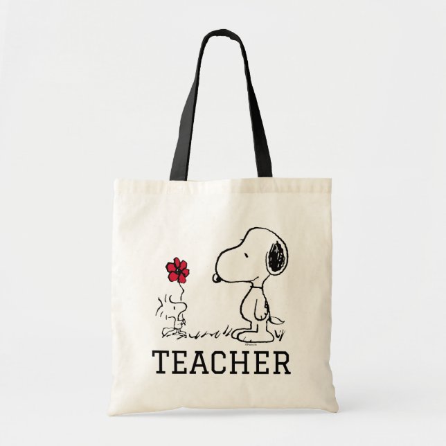 Tote Bag PEANUTS | Snoopy & Woodstock Teacher (Devant)