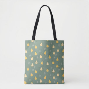 Tote Bag Pear jaune Motif sans couture