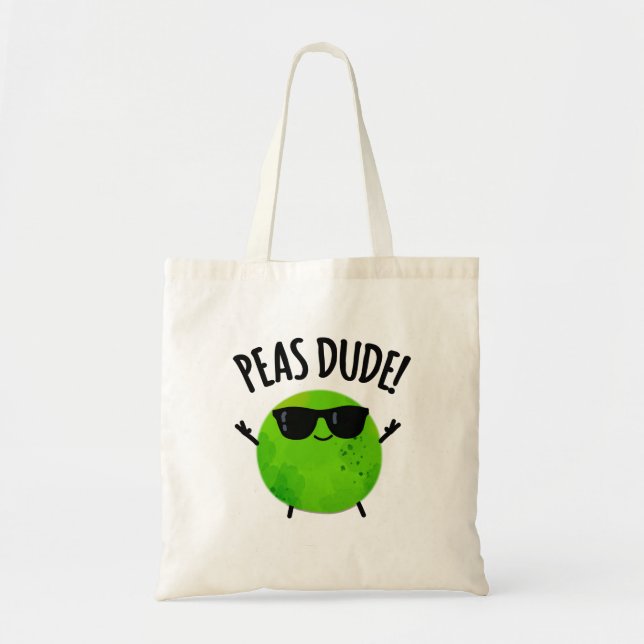 Tote Bag Peas Dude Funny Veggie Pea Pun (Devant)