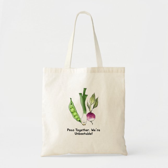 Tote Bag Peas et Veggie meilleur amis Pun (Devant)