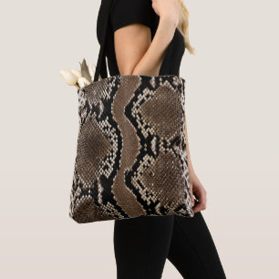 Tote Bag Peau de serpent de python de roche de Faux