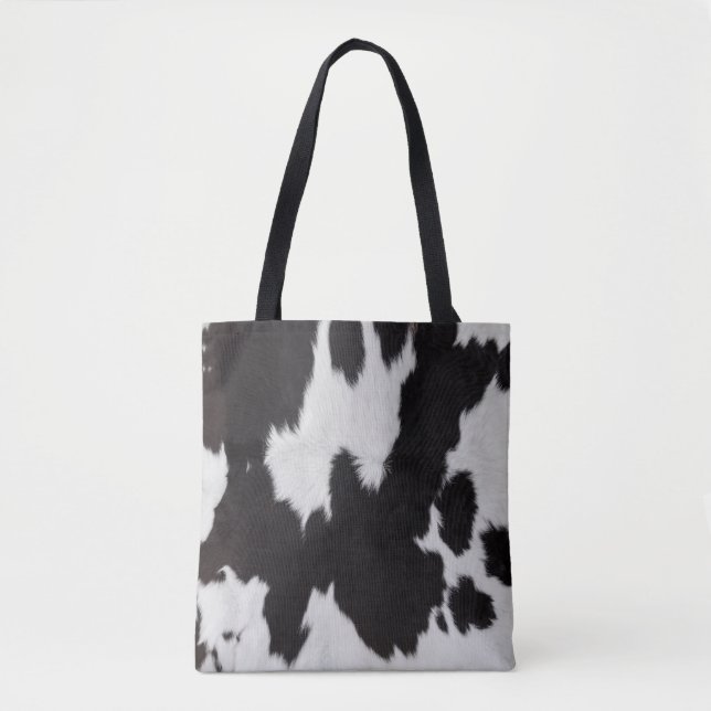 Tote Bag peau de vache noir (Devant)
