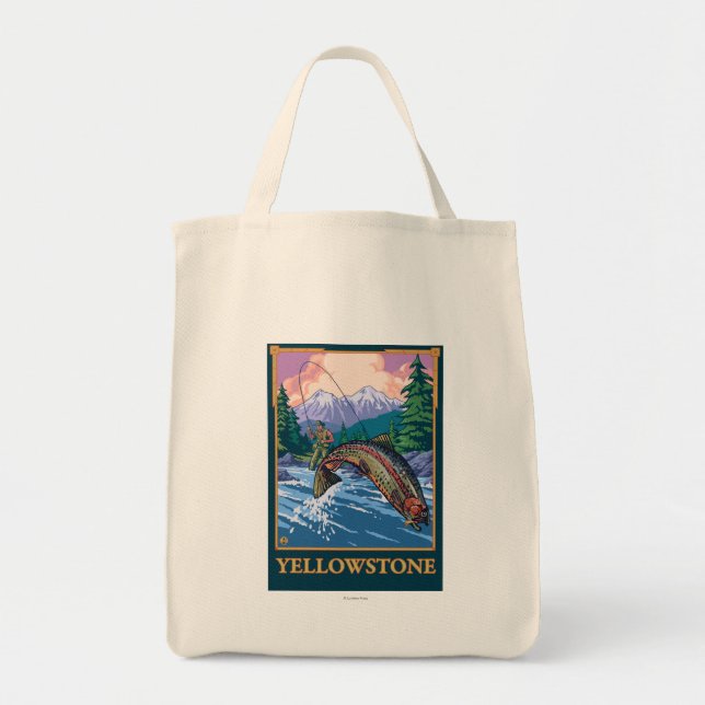 Tote Bag Pêche à la mouche - Parc national de Yellowstone (Devant)