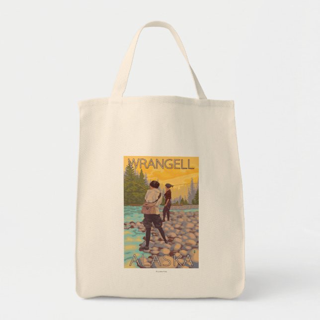 Tote Bag Pêche à la mouche - Wrangell, Alaska (Devant)