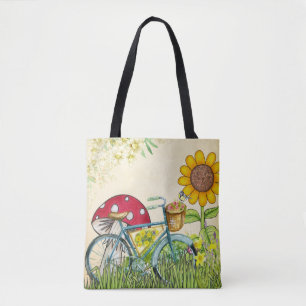 Tote Bag Pêche à vélos bleu