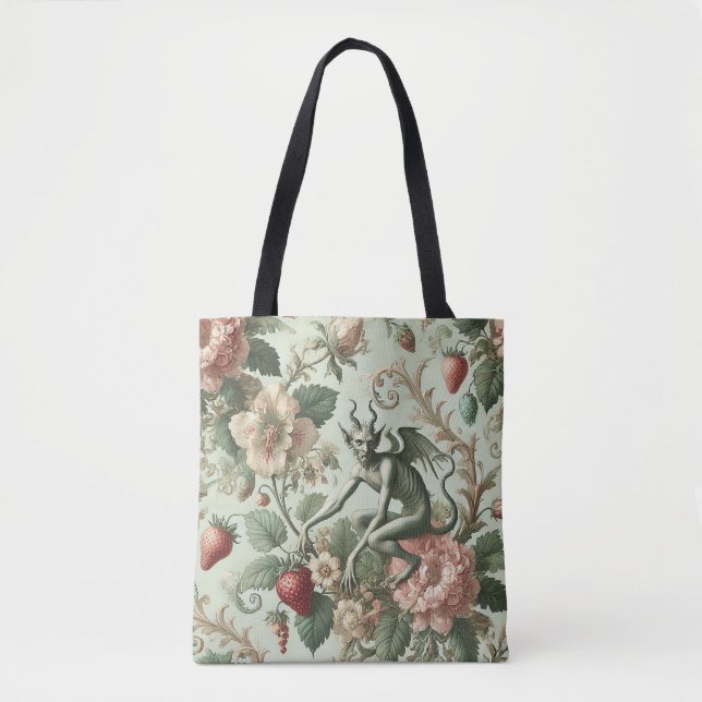 Tote Bag Péchés fraises - gothique baroque (Devant)