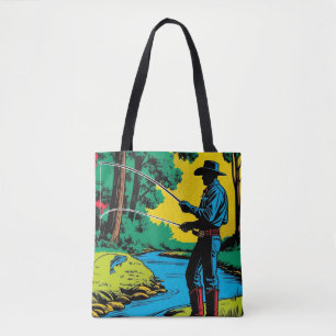 Tote Bag Pêcheur Cowboy sur la Rive