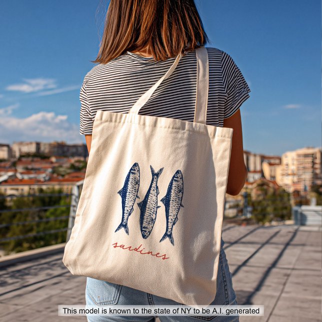 Tote Bag Pêcheur de sardines Esthétique Côtière (Créateur téléchargé)