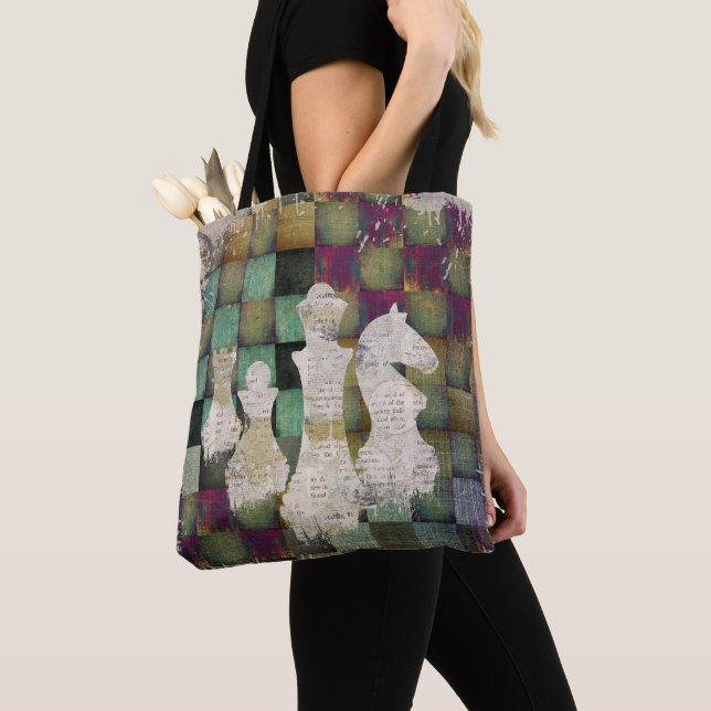 Tote Bag Peignez et imprimez les pièces d'échecs (De près)