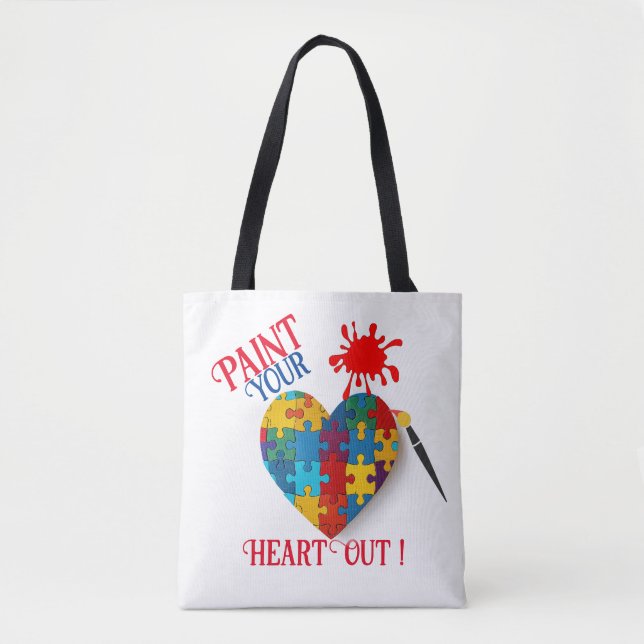 Tote Bag Peins Ton Coeur, (Devant)