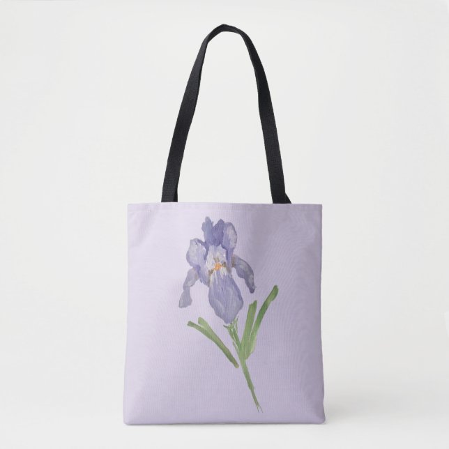 Tote Bag Peinture à fleur d'Iris (Devant)