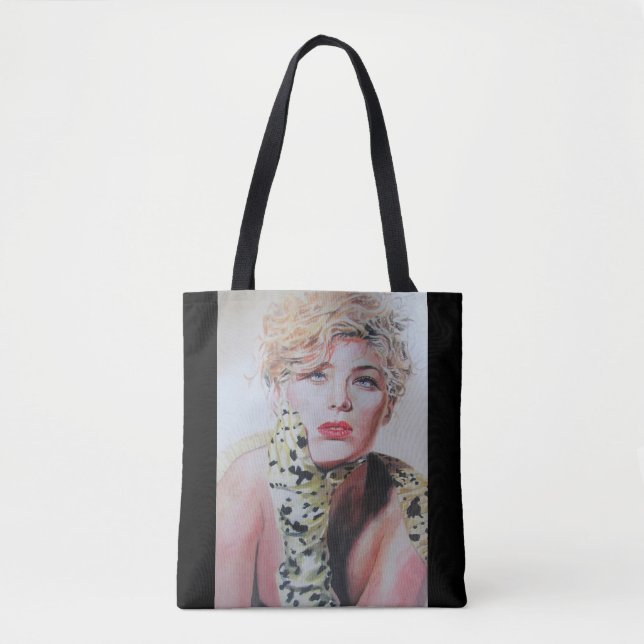 Tote Bag Peinture à l'aquarelle de femme rétro glamour (Devant)