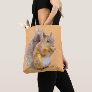 Tote Bag Peinture à l'aquarelle d'écureuil rouge