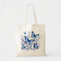 Peinture à l'aquarelle Papillons bleus