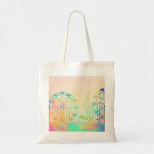 Tote Bag Peinture à l'aquarelle roue de manège art de la fo