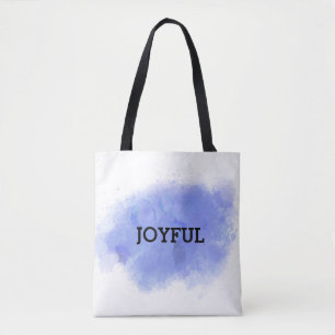 Tote Bag Peinture à l'aquarelle violette Joyeuse