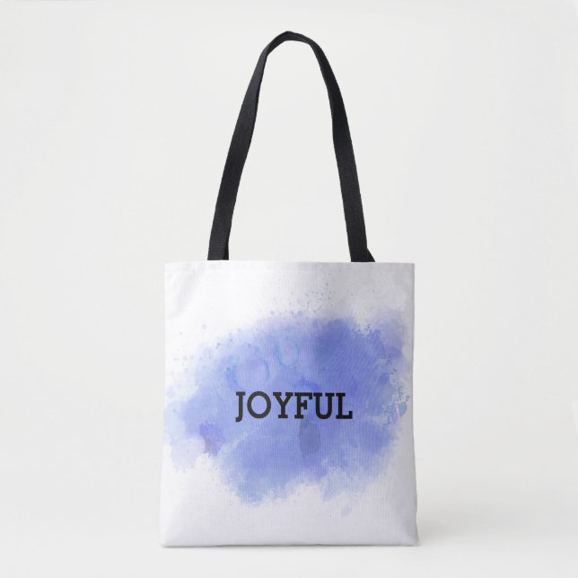 Tote Bag Peinture à l'aquarelle violette Joyeuse (Devant)