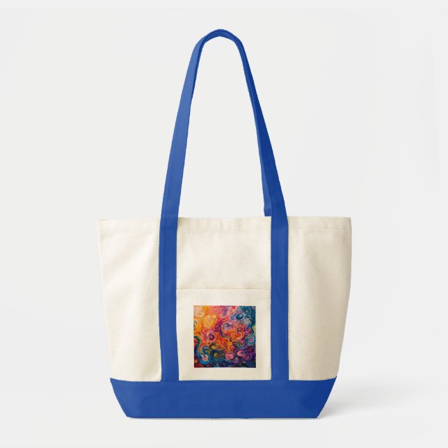 Tote Bag Peinture à l'huile de tourbillons psychédélique (Devant)