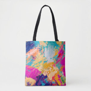 Tote Bag Peinture à l'huile dessinée à la main. arrière - p