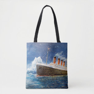 Tote Bag  peinture à l'huile sur Titanic et iceberg dans l'