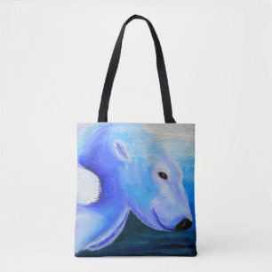Tote Bag Peinture à l'ours polaire