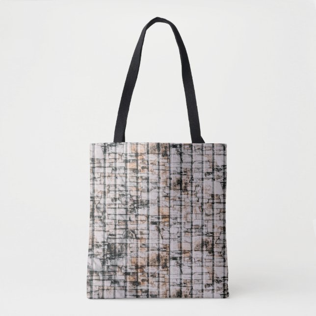 Tote Bag Peinture abstraite blanche et noire (Devant)