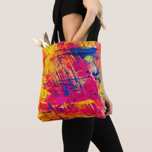 Tote Bag Peinture Abstraite brillante colorée