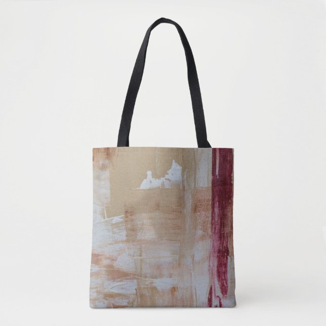 Tote Bag Peinture abstraite Brown et blanche (Devant)