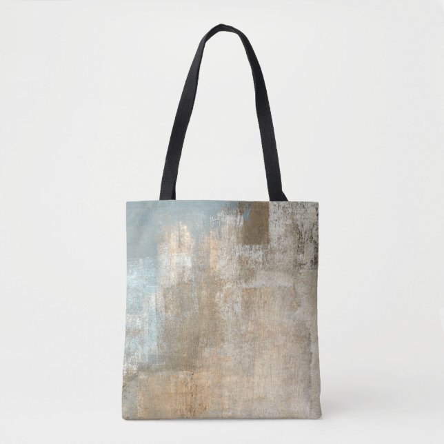 Tote Bag Peinture Abstraite gris et beige abstraite, art, (Devant)