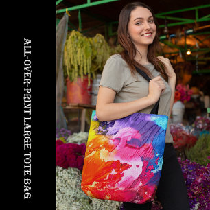 Tote Bag Peinture Abstraite moderne colorée Tout-sur-impres