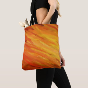 Tote Bag Peinture Abstraite orange jaune