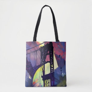 Tote Bag Peinture Abstraite pont Manhattan