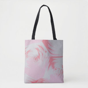 Tote Bag Peinture abstraite rose et blanche