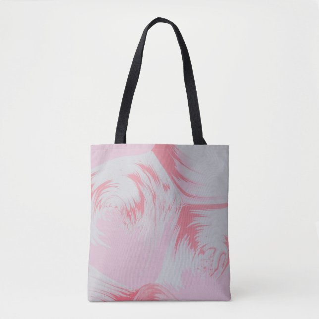 Tote Bag Peinture abstraite rose et blanche (Devant)