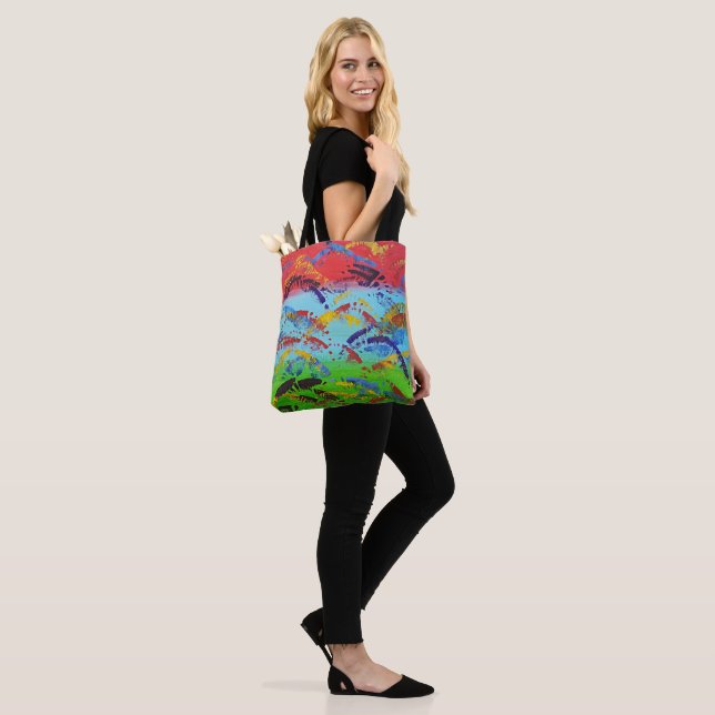 Tote Bag Peinture Abstraite Spatter Original Colorful Moder (Sur le modèle)