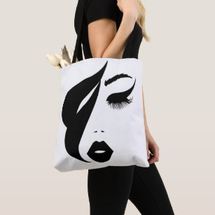 Visage Abstrait De Femme Tote bags Zazzle FR