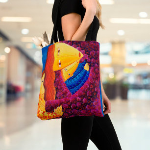 Tote Bag Peinture acrylique Mère et Fils Art de la famille