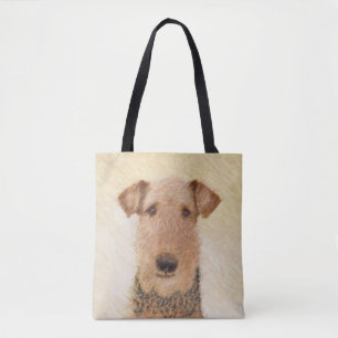 Tote Bag Peinture Airedale Terrier - Cute Original Art