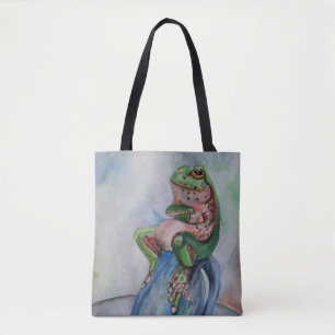 Tote Bag Peinture aquarelle de grenouille Fourre-tout