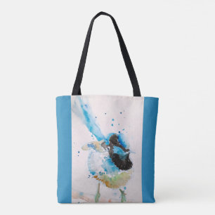 Tote Bag Peinture aquarelle Troglodyte bleu Oiseaux austral