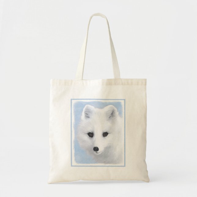 Tote Bag Peinture Arctic Fox - Art original de la faune (Devant)