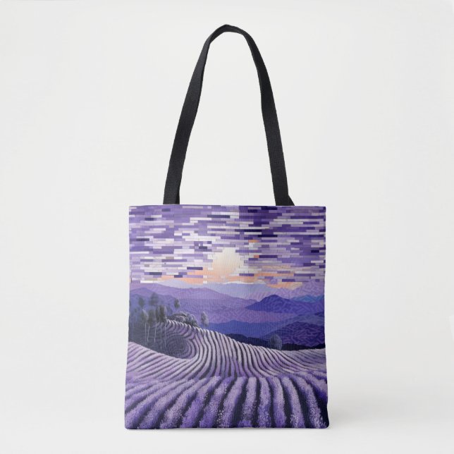 Tote Bag Peinture Art Décor Lavande (Devant)