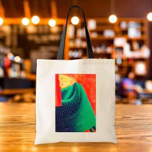 Tote Bag Peinture artistique fine d'une femme pensante