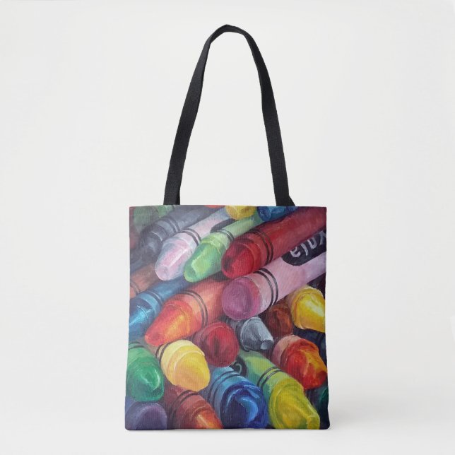 Tote Bag Peinture au crayon colorée  (Devant)