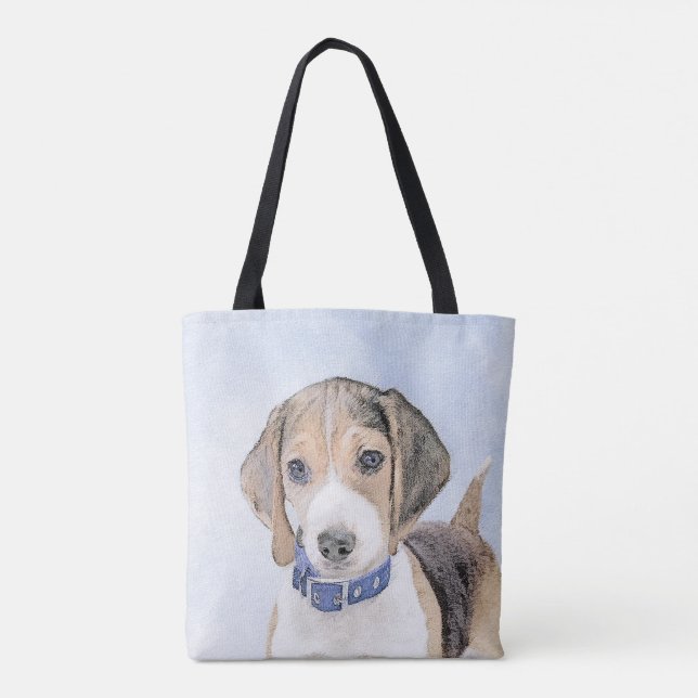 Tote Bag Peinture beagle - Cute Original Chien Art (Dos)