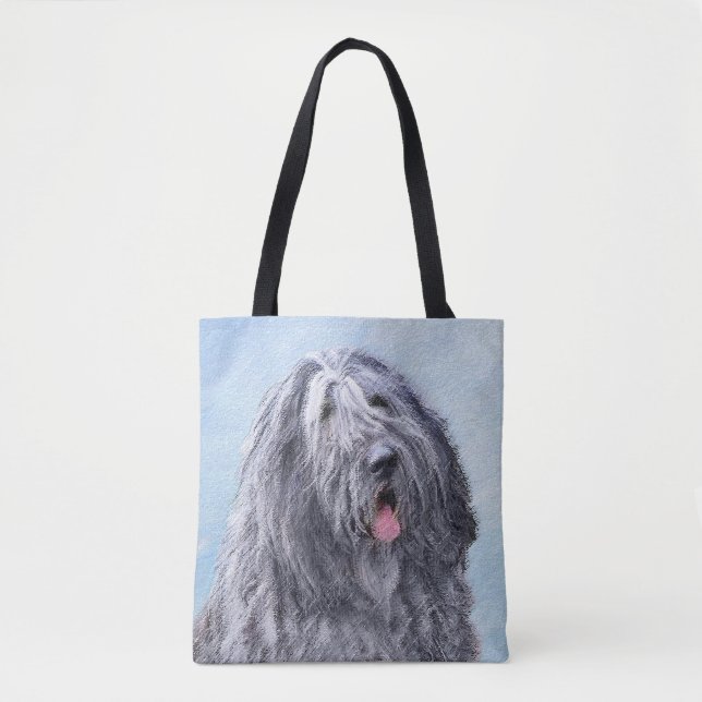 Tote Bag Peinture Bergamasco Sheepdog - Chien original mign (Devant)