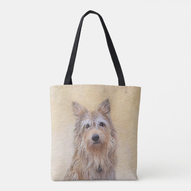 Tote Bag Peinture Berger Picard - Joli art original chien (Dos)