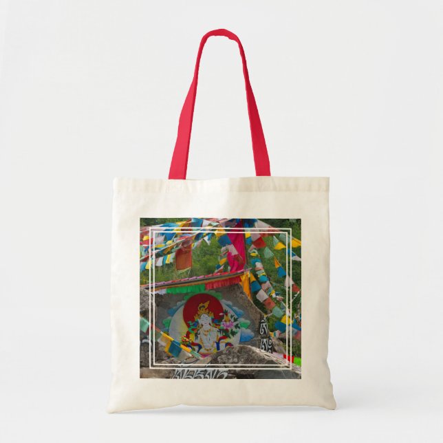 Tote Bag Peinture bouddhiste sur rochers (Devant)