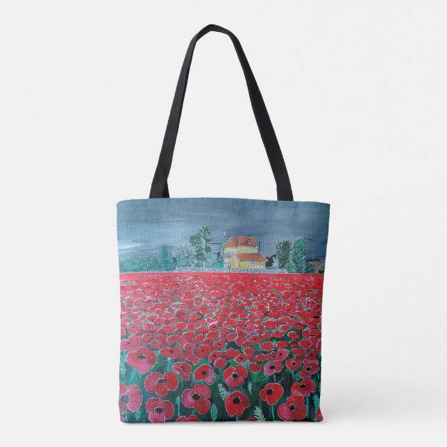 Tote Bag Peinture Campo de Amapolas par Alfred Fox (Dos)